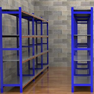 Rafburada® 4 Katlı Depo Rafı. 150-300 Kg Taşıma Kapasiteli H. Rack 60x150x200