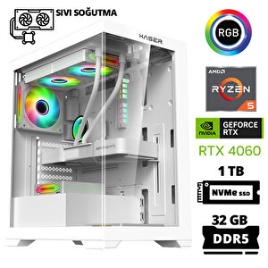 Delux X56 Ryzen 5 7500f 32gb Ddr5 Ram 1tb M.2 Nvme Ssd 8gb Rtx4060 Sıvı Soğutmalı Oyuncu Bilgisayarı