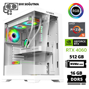 Delux X55 Ryzen 5 7500f 16gb Ddr5 Ram 512gb M.2 Nvme Ssd 8gb Rtx4060 Sıvı Soğutmalı Oyuncu Bilgisayarı