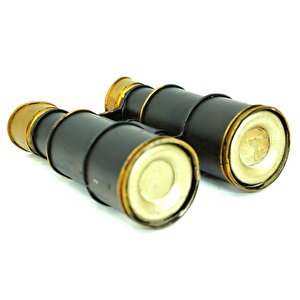 Dekoratif Dayanıklı  Metal Dürbün Siyah-gold Renk C0277
