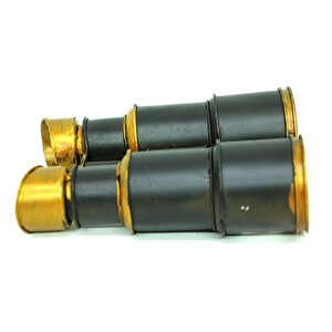 Dekoratif Dayanıklı  Metal Dürbün Siyah-gold Renk C0277