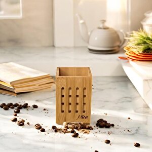 Dayanıklı Bambu Delikli Kaşıklık -664