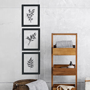Regina Siyah 3 Parça Ahşap Çerçeveli Cam Üstü Baskı Tablo Seti 28x66cm