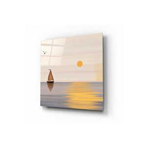 Manzara Gün Batımı Cam Tablo | Hediyelik, Dekoratif, Ofis, Mutfak 60x60 cm