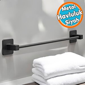 Yapışkanlı Havluluk Metal Siyah Banyo Lavabo Mutfak Uzun Kağıt Bez Havlu Askısı Kağıtlık 39 Cm
