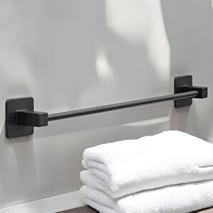 Yapışkanlı Havluluk Metal Siyah Banyo Lavabo Mutfak Uzun Kağıt Bez Havlu Askısı Kağıtlık 39 Cm