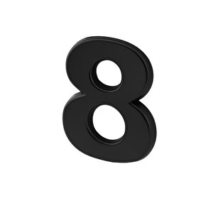 Kapı Numarası Yapışkanlı Küçük Boy 50 Mm 5 Cm Numara 8 Rakam Sekiz Sayı Siyah Renk Numaralar 1 Adet