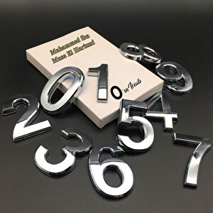 Kapı Numarası Yapışkanlı Küçük Boy 50 Mm 5 Cm Numara 9 Rakam Dokuz Sayı Krom Renk Numaralar 1 Adet