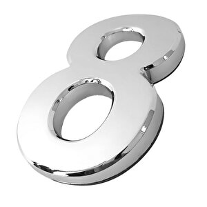 Kapı Numarası Yapışkanlı Küçük Boy 50 Mm 5 Cm Numara 8 Rakam Sekiz Sayı Krom Renk Numaralar