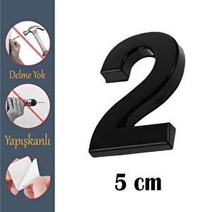 Kapı Numarası Yapışkanlı Küçük Boy 50 Mm 5 Cm Numara 2 Rakam İki Sayısı Siyah Renk Numaralar 1 Adet