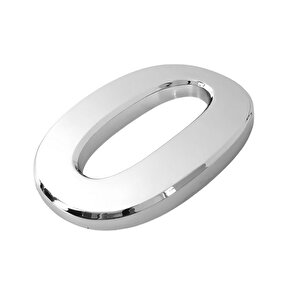 Kapı Numarası Yapışkanlı Küçük Boy 50 Mm 5 Cm Numara 0 Rakam Sıfır Sayı Krom Renk Numaralar 1 Adet