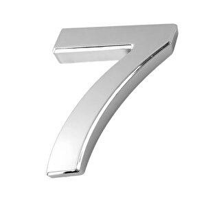 Kapı Numarası Yapışkanlı Küçük Boy 50 Mm 5 Cm Numara 7 Rakam Yedi Sayısı Krom Renk Numaralar 1 Adet