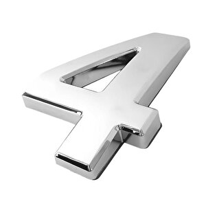 Kapı Numarası Yapışkanlı Küçük Boy 50 Mm 5 Cm Numara 4 Rakam Dört Sayısı Krom Renk Numaralar 1 Adet