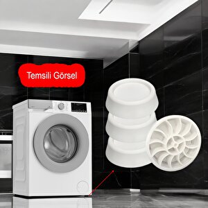 Titreşim Gürültü Önleyici Çamaşır Makinesi Kaydırmaz Stoper Beyaz Renk 4 Adet Ayak Denge Ayağı