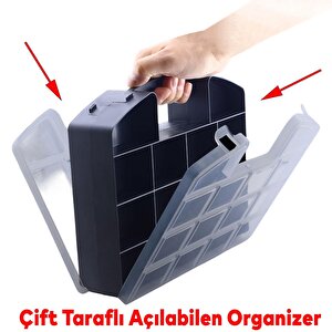 24 Bölmeli Organizer Kutu Çift Taraflı Küçük Malzeme Alet Takım Çantası