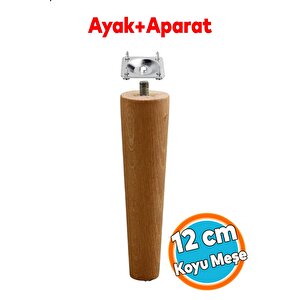 Ahşap Ayak Bağlantı Aparatlı Mobilya Koltuk Kanepe Sehpa Masa Ayağı Ayakları M8 Civatalı Ahşap 12 Cm