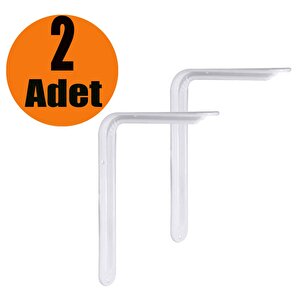 (2 Adet)raf Altı Ayak Raf Tutucu L Demir 11 X 14 Cm Beyaz Aparat