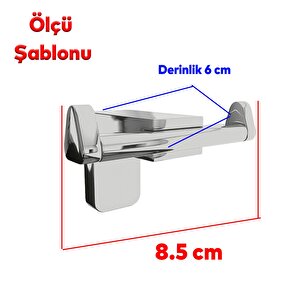 Banyo Bornoz Havlu Asma Askısı Lavabo Çatal 2'li Metal Sağlam Aparat Krom Askılık Vidalı