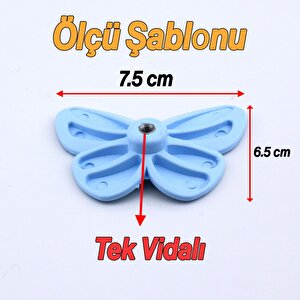 Plastik Kulp Mavi Mobilya Çoçuk Odası Kız Erkek Dolap Kapak Kulpu Dekoratif Çekmece Kulbu 10 Adet