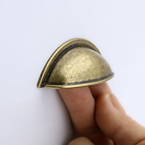 Eskitme Antik Sarı Mobilya Mutfak Dolabı Çekmece Dolap Kulpları Kulpu Kulb Midye Çanak Tas 64 Mm