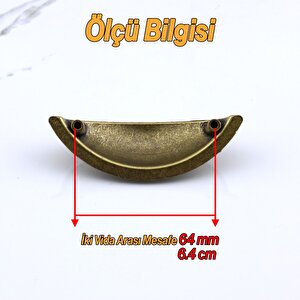 Eskitme Antik Sarı Mobilya Mutfak Dolabı Çekmece Dolap Kulpları Kulpu Kulb Midye Çanak Tas 64 Mm