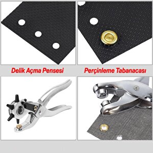 Perçin Perçinleme Kemer Deri Delme Pensesi Metal 2'li Set 6 Farklı Boyutta Delici Delik Açıcı