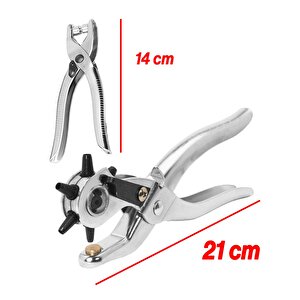 Perçin Perçinleme Kemer Deri Delme Pensesi Metal 2'li Set 6 Farklı Boyutta Delici Delik Açıcı