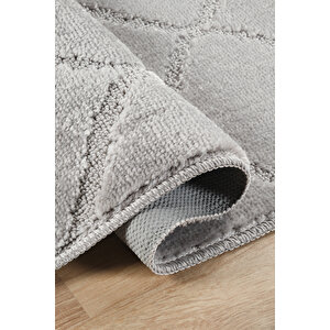 Doğal Kaymaz Taban Banyo Paspas Seti Uzun Ömürlü Yumuşak Dokulu Su Emici Yıkanabilir Çizgili Set 50x80-50x40 Gri