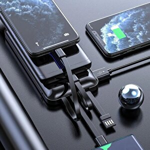 Hakopro 20.000 Mah Dahili Çoklu Kablolu Dijital Göstergeli Taşınabilir Powerbank Siyah Pb-2001