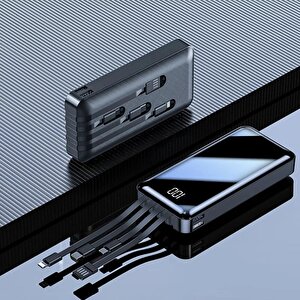 Hakopro 10.000 Mah Dahili Çoklu Kablolu Dijital Göstergeli Taşınabilir Powerbank Siyah Pb-1001
