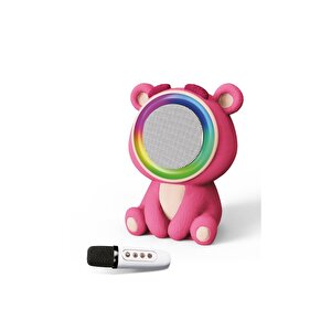 20w 2400 Mah Karaoke Mikrofonlu Ayıcık Bluetooth Haparlör Bts-253