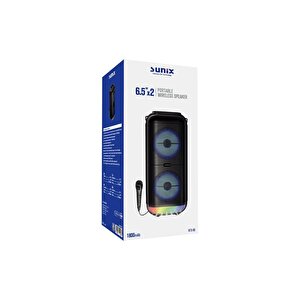 1800 Mah 6,5"x2 Mikrofonlu Led Işıklı Bluetooth Hoparlör Bts-95