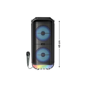 1800 Mah 6,5"x2 Mikrofonlu Led Işıklı Bluetooth Hoparlör Bts-95