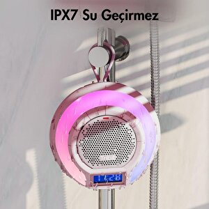 Aquaease Ipx7 Su Geçirmez, 18 Saat Oynatma Süresi Dahili Mikrofon Işıklı Hoparlör Pembe