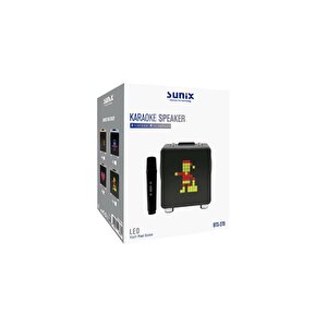 15w 11x11 Piksel Led Ekranlı Karaoke Bluetooth Hoparlör Mavi Bts-270