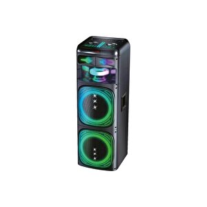 80w Çift Mikrofonlu 12x2 Woofer Ledli Bluetooth Hoparlör Bts-160