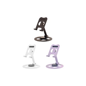 Katlanabilir Masaüstü Metal Telefon Tutucu Siyah Stand-16