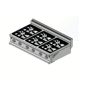 Csa Karacasan 120 Cm 700 Seri Set Üstü 6 Gözlü Doğalgazlı Ocak 120x70x30cm