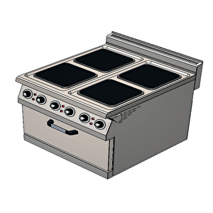 Csa Karacasan 900 Seri Dolaplı 80 Cm 4 Gözlü Elektrikli Ocaklı Kuzine(80x90x85cm)