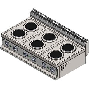 Csa Karacasan 900 Seri Set Üstü 120 Cm 6 Gözlü Elektrikli Ocak