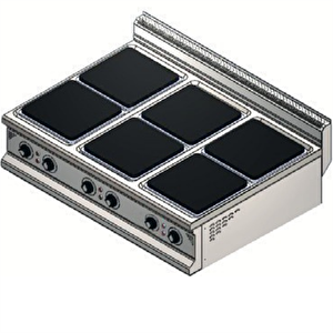 Csa Karacasan 900 Seri Set Üstü 120 Cm 6 Gözlü Elektrikli Ocak