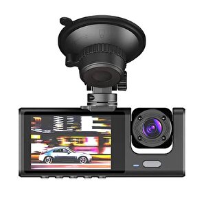 Hakopro Black Box 1080p Ön-arka 3 Kameralı 2.0”hd Ekran Ve G Sensörlü Akıllı Araç Kamerası