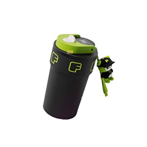 Yeni Koleksiyon 550ml Led Sıcaklık Göstergeli Rahat İçim Paslanmaz Çelik Akıllı Termos Mug Siyah-yeşil