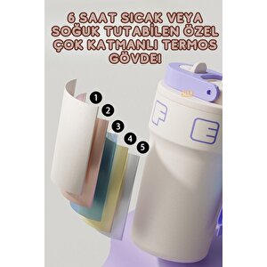 Vagonlife Yeni Koleksiyon 550ml Led Sıcaklık Göstergeli Rahat İçim Paslanmaz Çelik Akıllı Termos Mug Siyah-yeşil