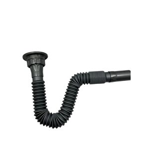 Krom Süzgeçli Körüklü Lavabo Mutfak Sifonu Lavabo Gider Borusu 70 Cm 1.kalite Gri