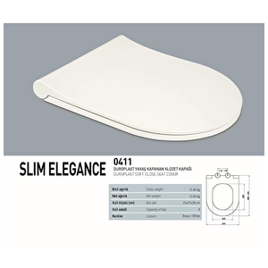 Duroplast Slim Elegance Yavaş Kapanan Klozet Kapağı 0411