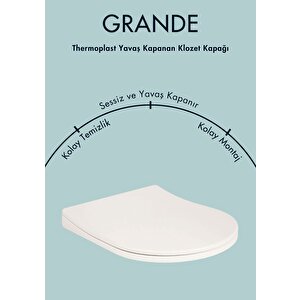 Termoplast Grande Yavaş Kapanan Klozet Kapağı 0347