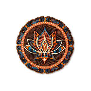 El Yapımı Üç Boyutlu Ahşap Mandala Lotus Çiçeği Duvar Heykeli