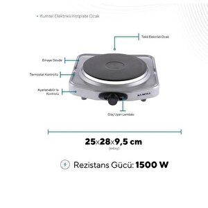 Kumtel Lx-7011 Gri Tekli Elektrikli Ocak