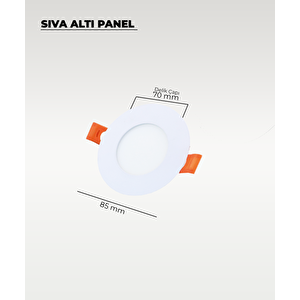 3w Sıva Altı Yuvarlak Slim Led Panel Sarı Işık 2 Adet